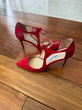 Jimmy Choo Red Suede Heels
